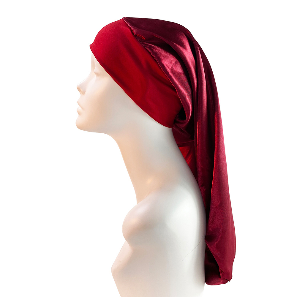 4 Satin-Schlafmützen Für Lange Haare – Extra Lang, Breites Band, In 4 Farben, Für Frauen Mit Locken Oder Dreads