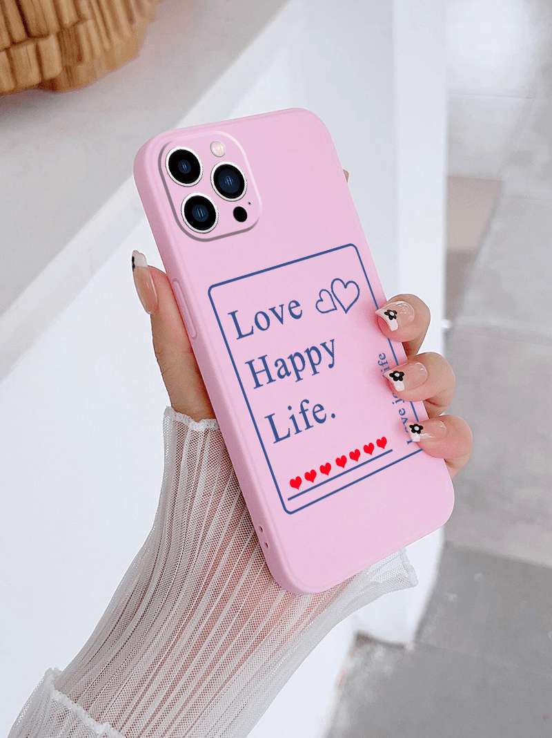 Love Happy Life Letter Print Design Mobilní telefon pro - Temu Czech  Republic