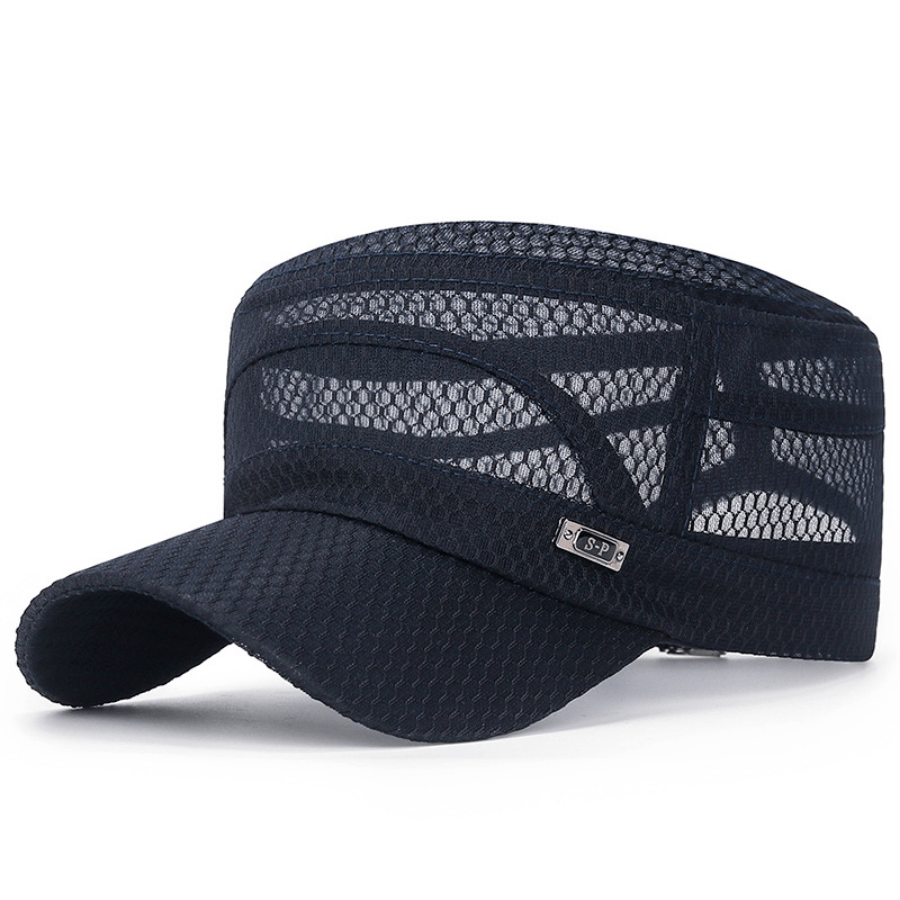 unisex Breathable Mesh Army Hat, Adjustable Full Flat Top Hat, Summer Sun Protection,Breathable, Quick Dry,Temu