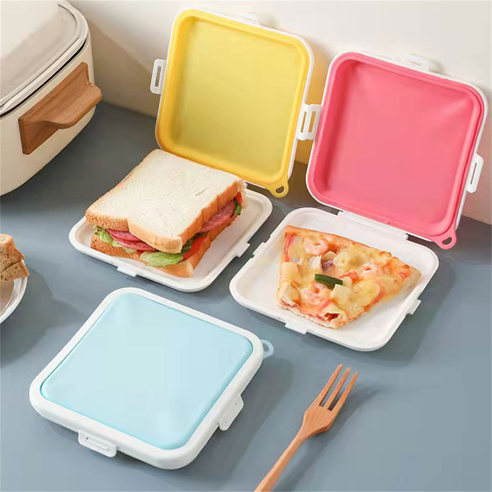 2Pcs Lunch Box Set Microwavable Bento Box Kids School Food Box Sandwich  Snack Bread Box Food