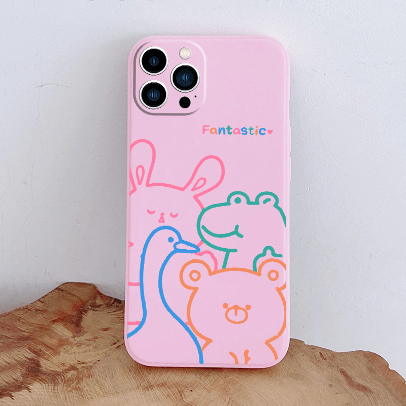 2pcs Funda Silicona Teléfono Dibujo Pato Iphone 14 13 12 11 - Temu