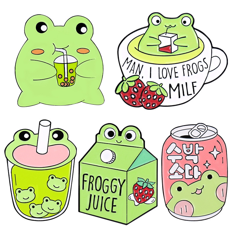 Enamel Frog Pins In Various Colors With Music, Strawberry, And Smile  Designs Perfect Gift For Kids Lapel Pots And Clothes From Misszoe, $1.09