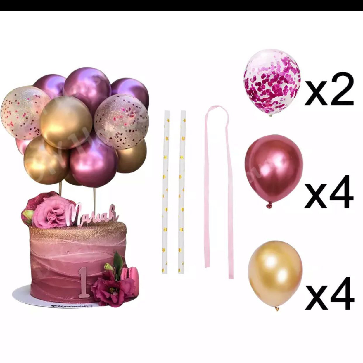 14pcs 5 Inch Balloon Decor Cake Topper Set