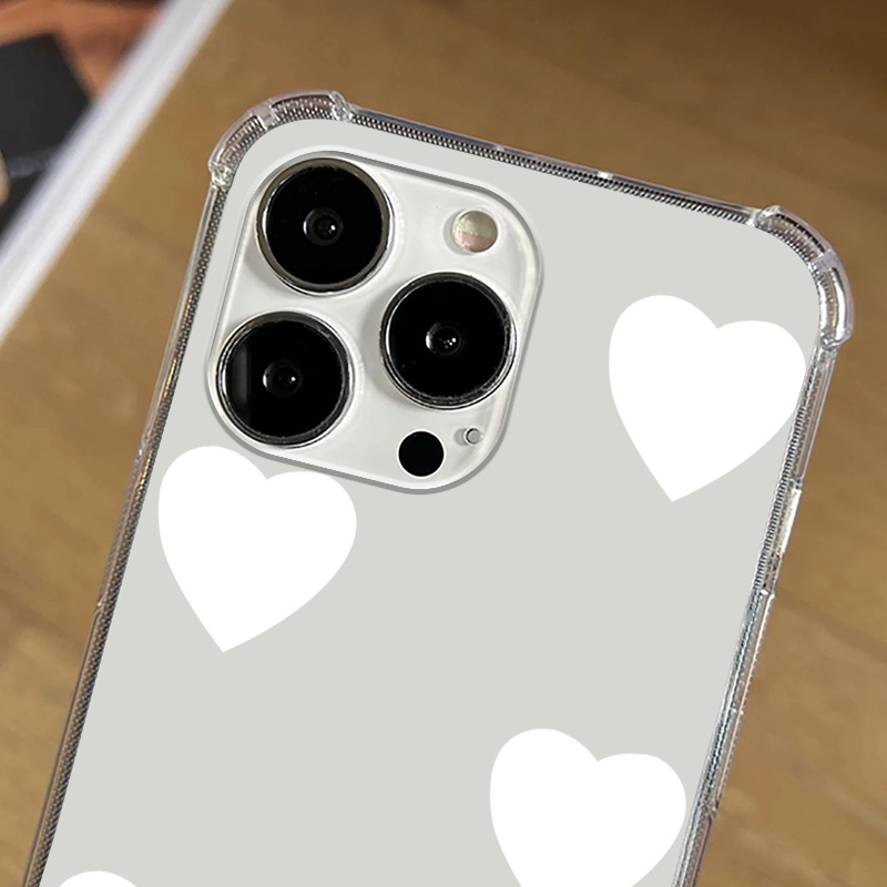 Funda Teléfono Color Liso Iphone Xr Bonito Diseño Corazón - Temu Chile