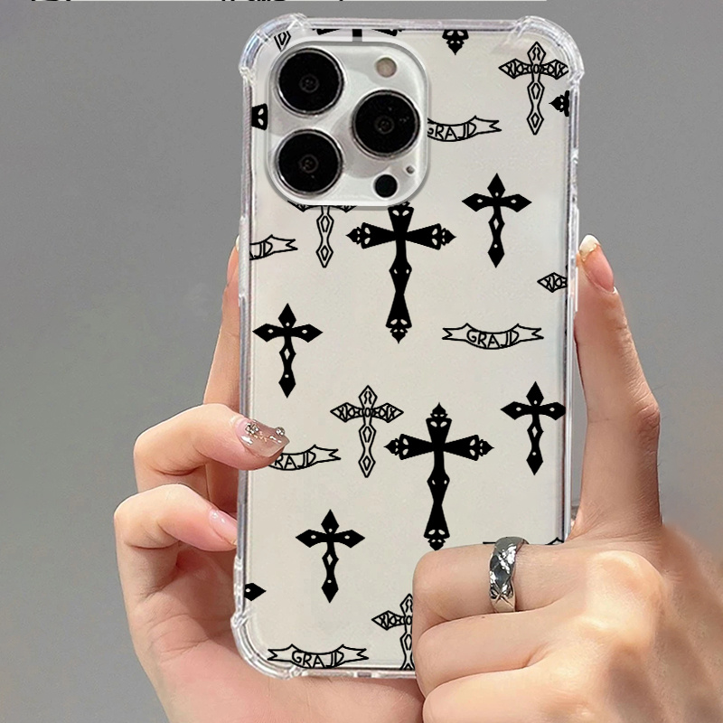 Cross Design Protective Mobile Phone Case For Iphone 14 13 12 11 Xs Xr X 7  Mini Plus Pro Max - Temu