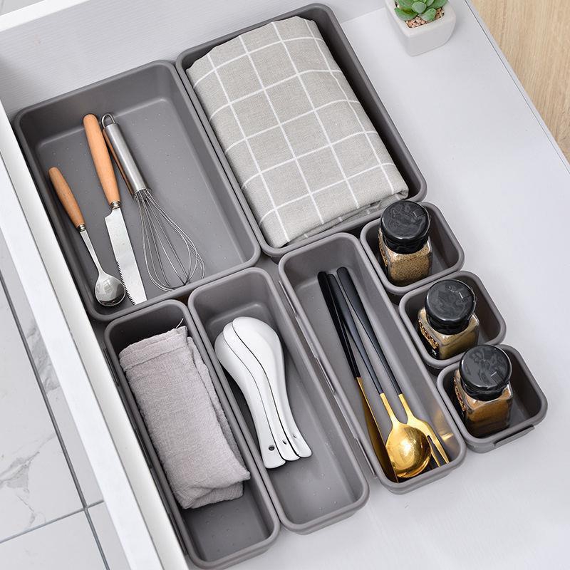 8pcs/set Home Drawer Organizador Caja Bandejas Almacenamiento Taquilla  Almacenamiento Cocina Baño Armario Joyería Maquillaje Escritorio Caja  Organización