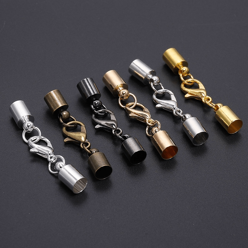 End Caps 100pcs Rhodium Plated Brass End Cap,tassel Leather Cord End Crimp  Cap Beads Caps for DIY Jewelry Making Supplies 10x6mm 