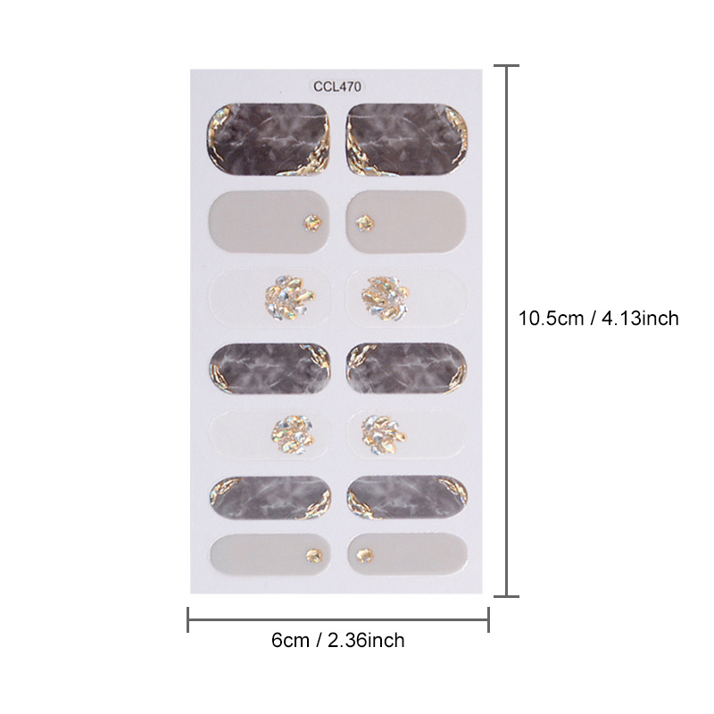 Y2K Nail Strips 3D Full Wraps Self Adhesive Nail Art Decal Strip