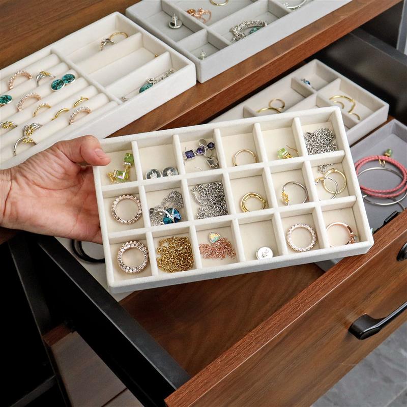 Velvet Jewelry Ring Jewelry Display Organizer Box