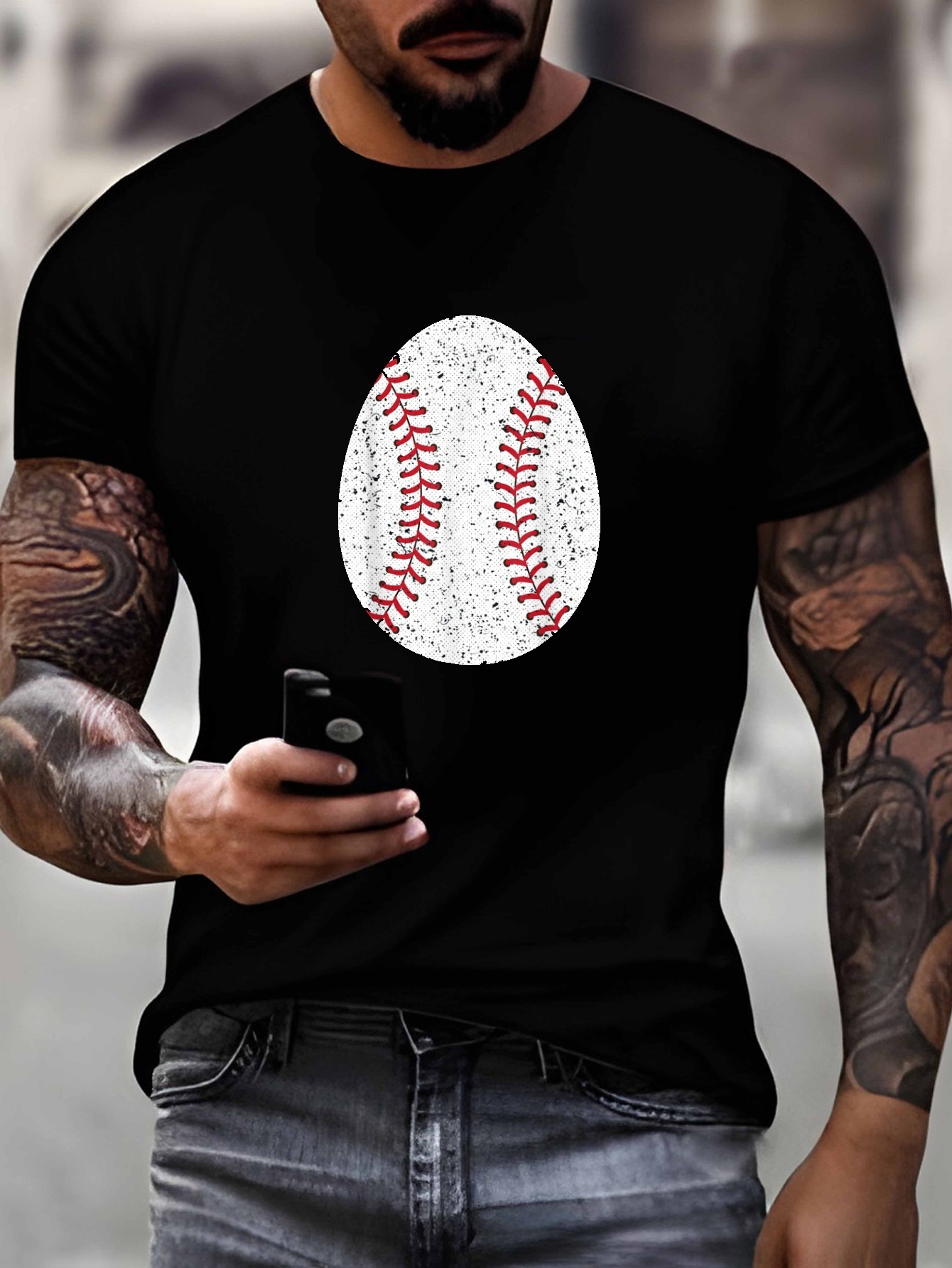 Men Plus Size Baseball Shirts - Temu