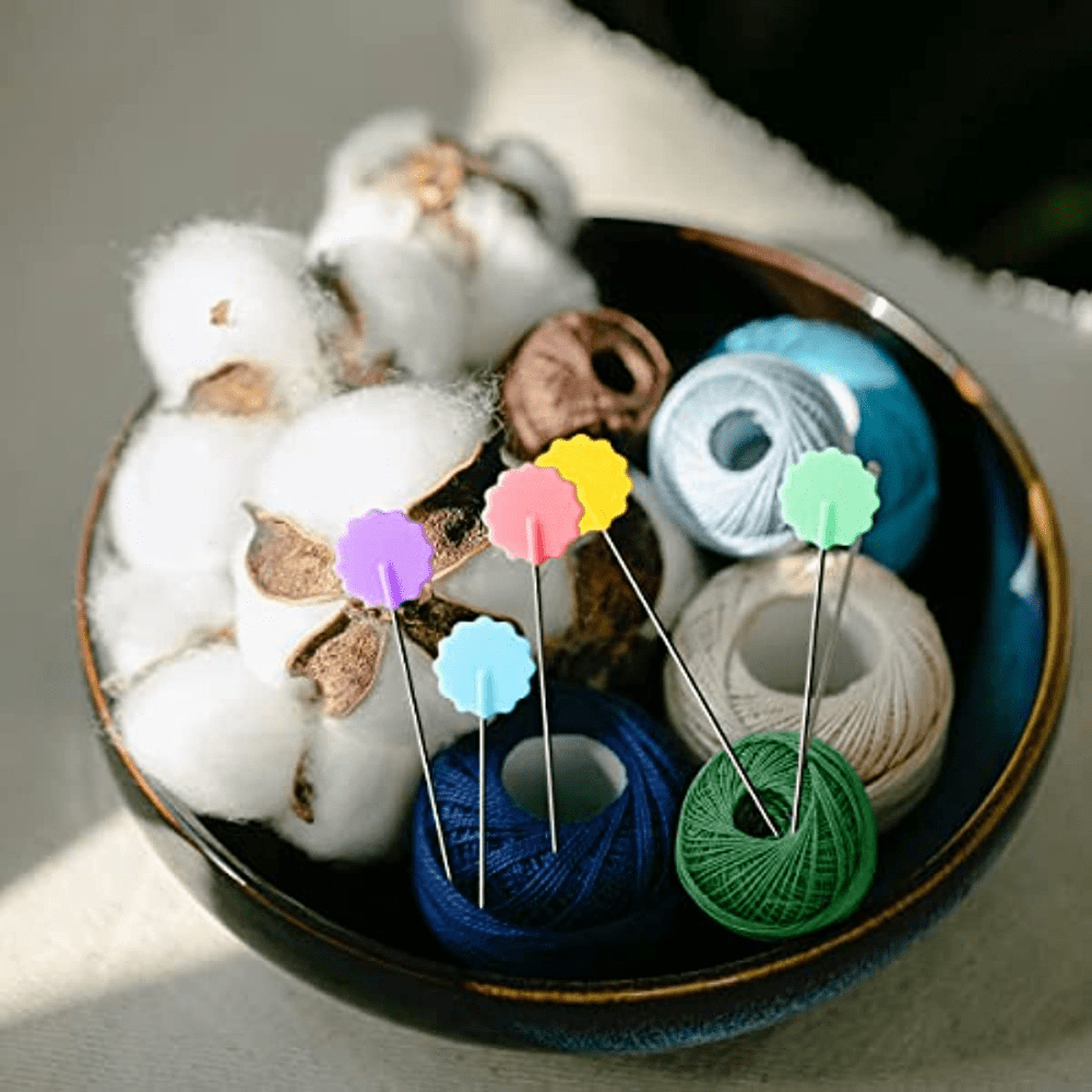 200 PCS Straight Pins Sewing with Colored Flower Heads Quilting Pins  Straight Pins Flat Head Pins Sewing Notions for Fabric, Dressmaker, Craft,  Sewing