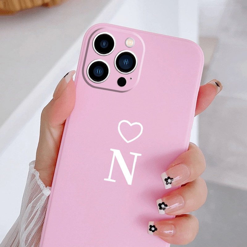 Funda Teléfono Móvil Diseño Letra N Iphone 14 13 12 11 - Temu