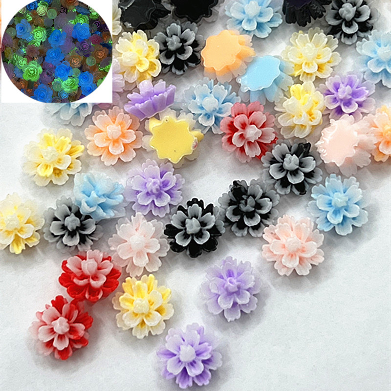 50 Pezzi 12mm Fiori Resina Multicolore Fiori Luminosi - Temu Italy