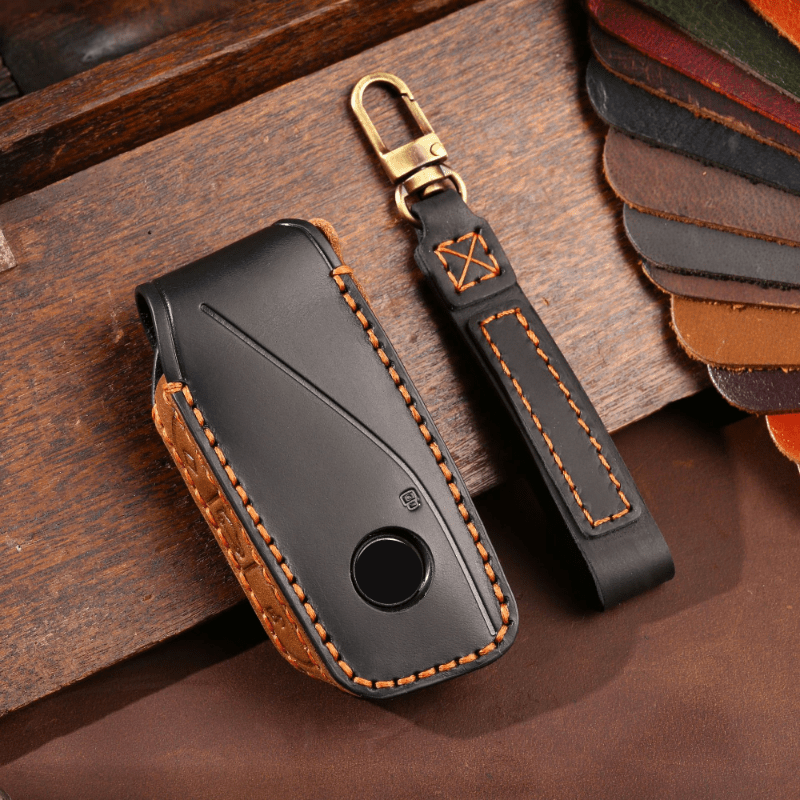 Faux Leather Car Key Shell Cover For For - Temu