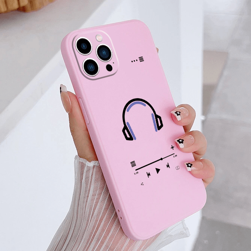 Funda De Teléfono Con Estampado De Auriculares Musicales Para IPhone 14 13  12 11 XS XR X 7 Mini Plus Pro Max - Temu