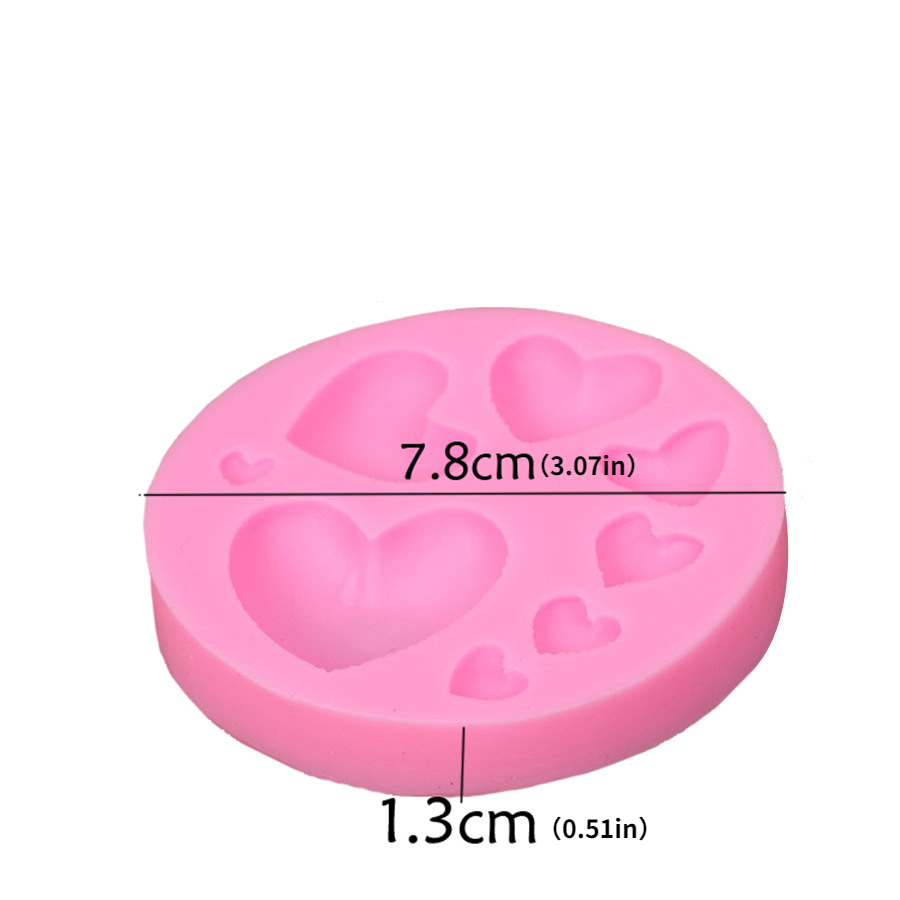  Heart Silicone Molds, 2pcs Mixed Size Silicone Candy