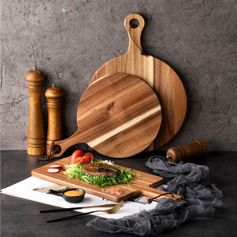Acacia Wood Cutting Board - Wooden Kitchen Cutting Board for Meat, Cheese,  Bread, Vegetables &Fruits-Charcuterie Board Cheese Serving Board with