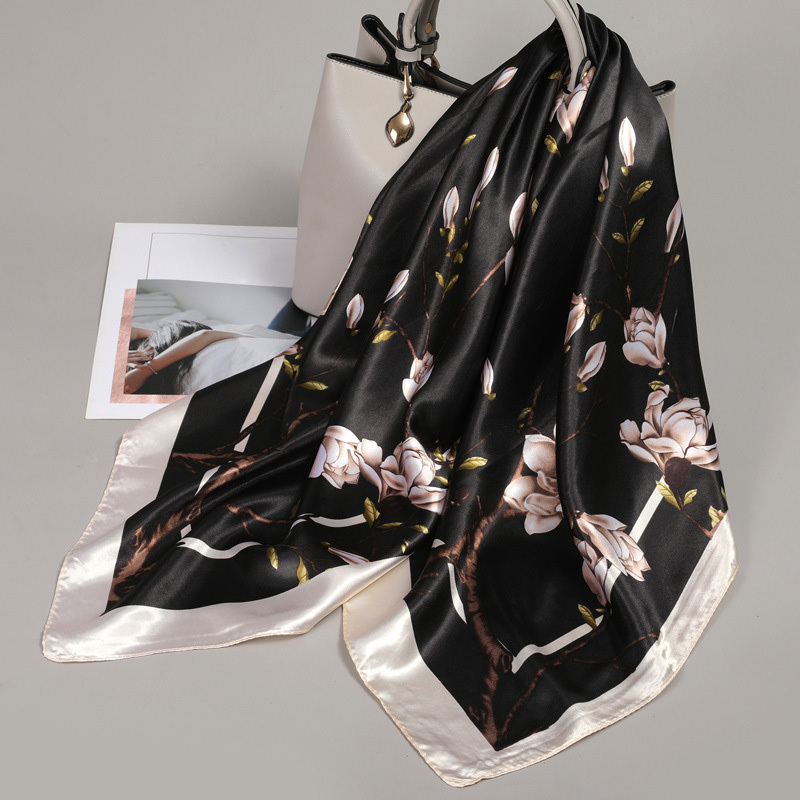 Classic Silk Shawl Square Scarf Head Wrap Bandana