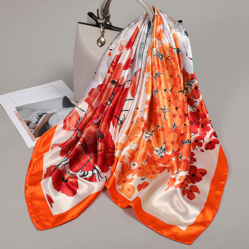 35 4 Butterfly Geometric Print Shawl Imitation Silk Square Scarf Elegant  Bandana Women Casual Wraps Sunscreen Travel Beach Towel - Jewelry &  Accessories - Temu