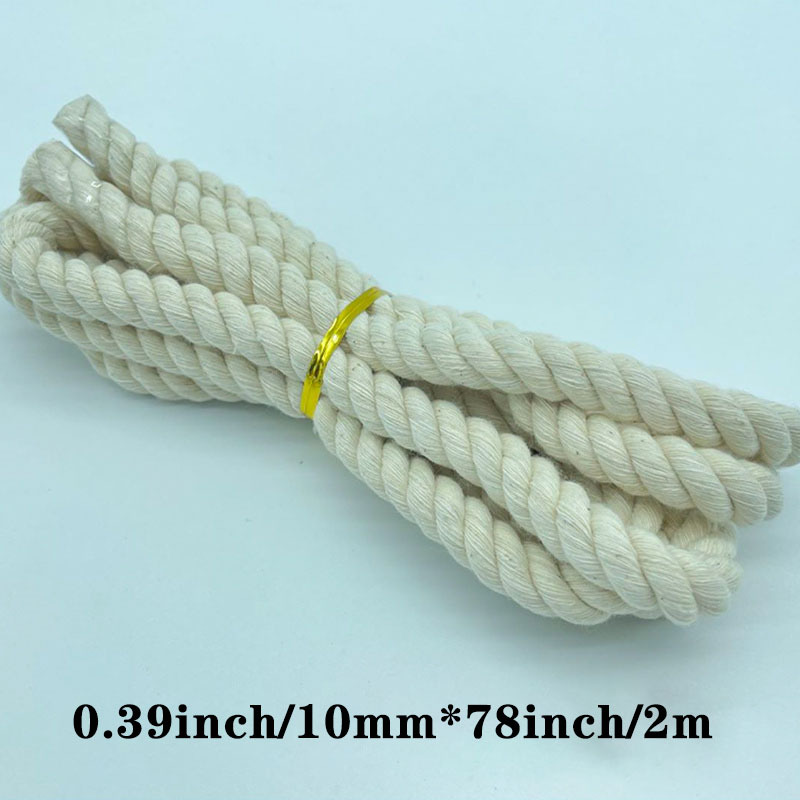 Katoen touw gevlochten White - 6 mm