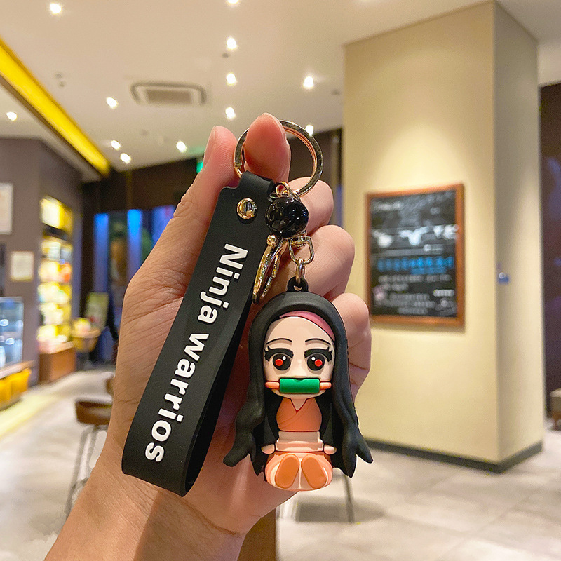 Car Key Chain Silicone Doll Anime Pendant Cartoon Key Ring Lettering  Decoration Best Sellers For Car Accessories - Temu