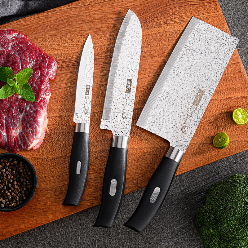 Ensemble de couteaux de cuisine en acier inoxydable, couteaux de Chef,  ensemble de couteaux à trancher, couperet à viande, couteau à fruits,  ciseaux