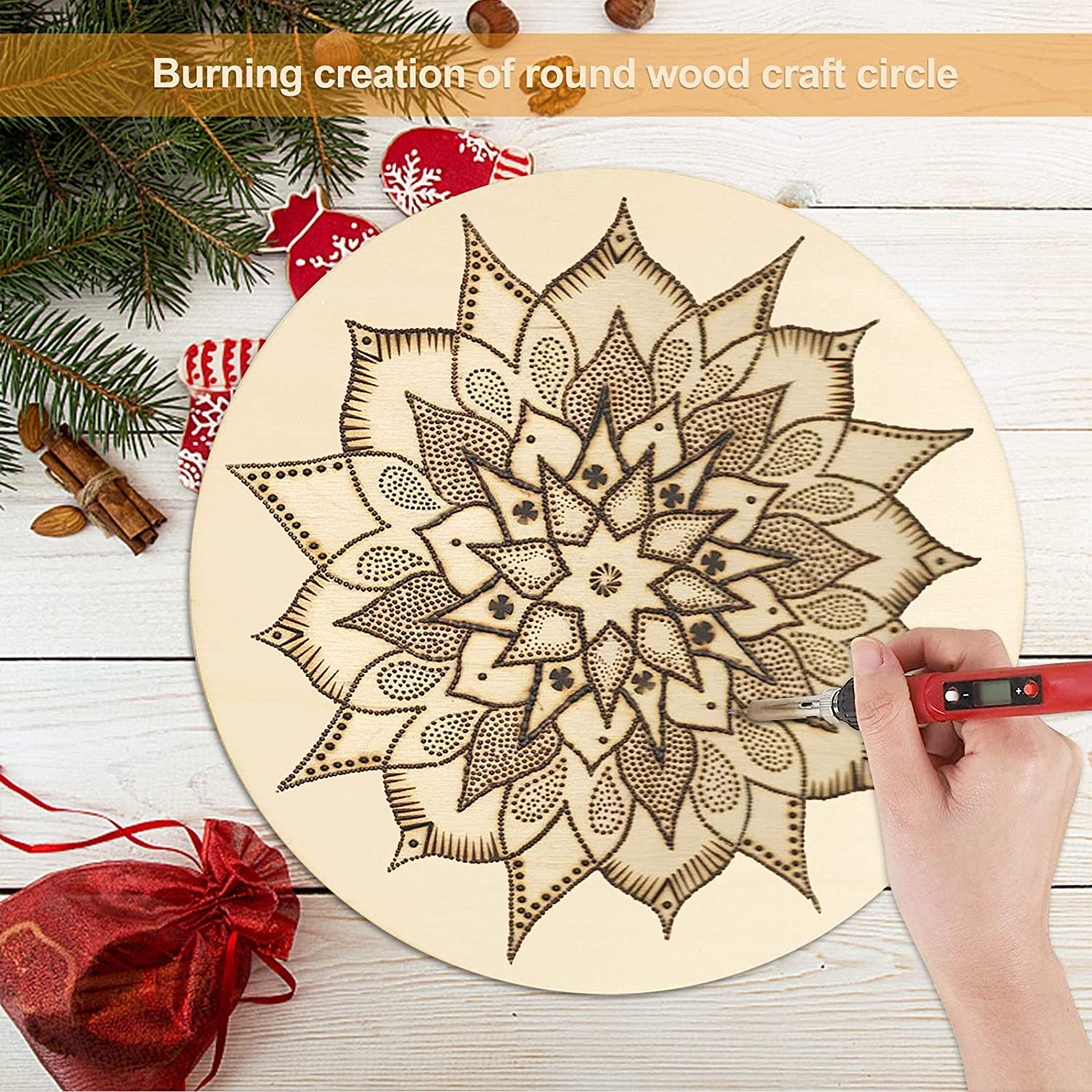 60 Pack 3 inch Wood Circles for Crafts Unfinished Wood Rounds Wooden Cutouts for Crafts, Wooden Circles for Kids Painting, Wood Burning Blank Wood