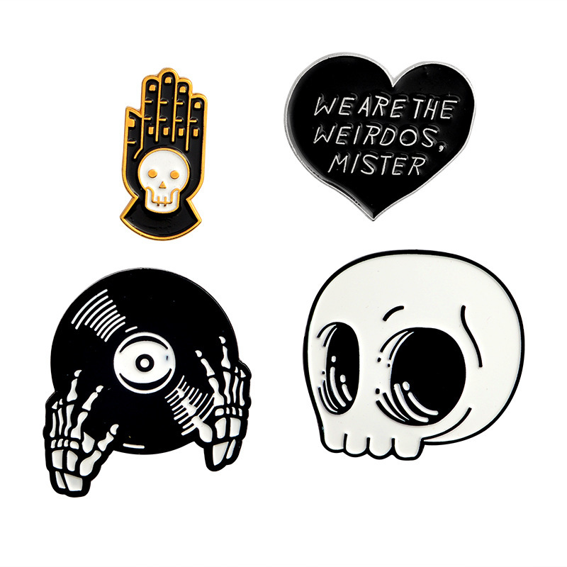 1pc Forever Collecting Dead Things Brooch, Skull Punk Pin Badge, Metal Alloy Lapel Pin, Accessories for Halloween Party,$1.49,Temu