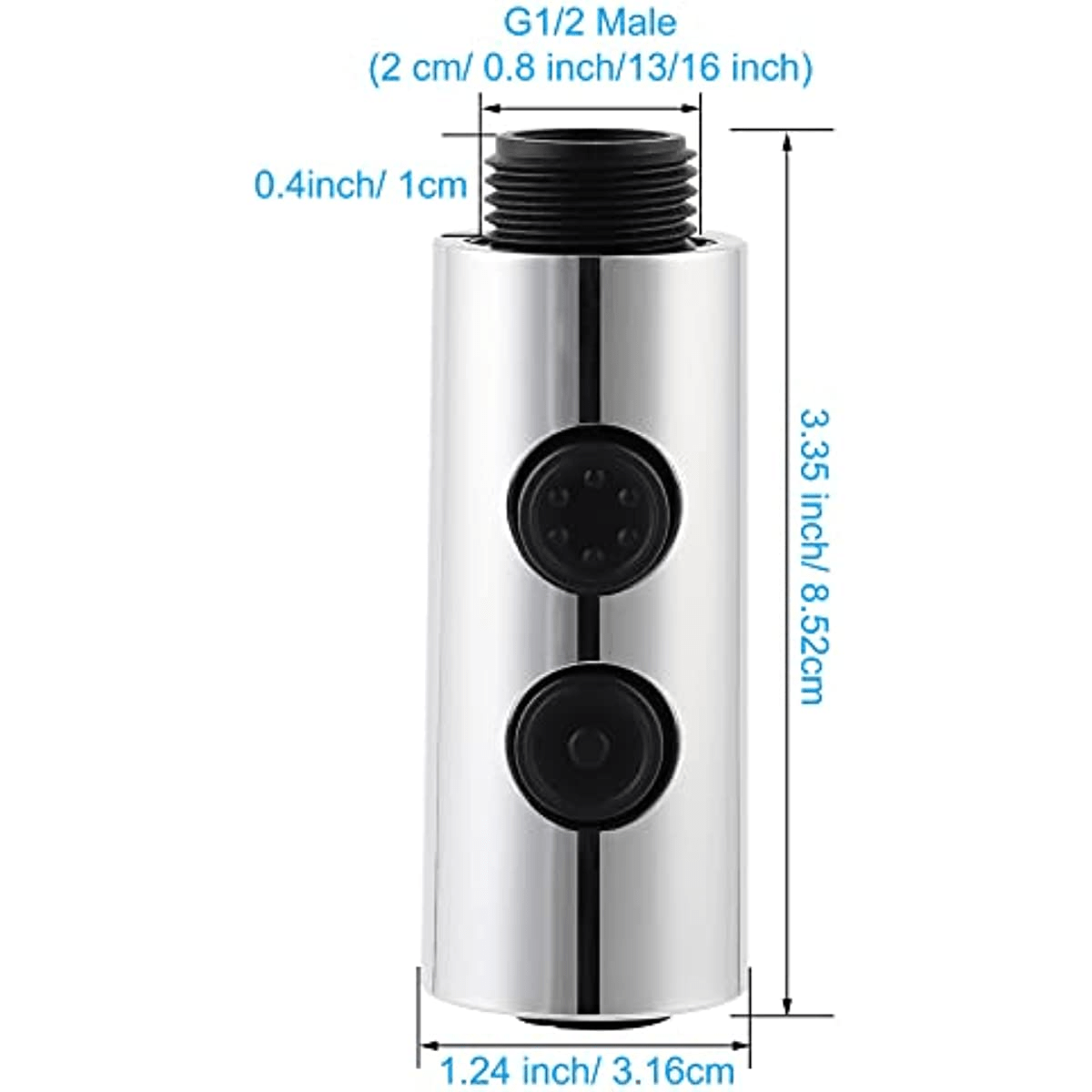 Hibbent Reemplazo de cabezal de grifo de cocina extraíble, boquilla de  cabezal rociador de grifo de fregadero de 3 funciones con 10 adaptadores