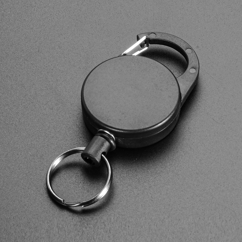 Retractable Keychain Heavy Duty Key Chain Carabiner Retractable Badge  Holder Reel 23 Inches Steel Wire Rope for Workers - AliExpress