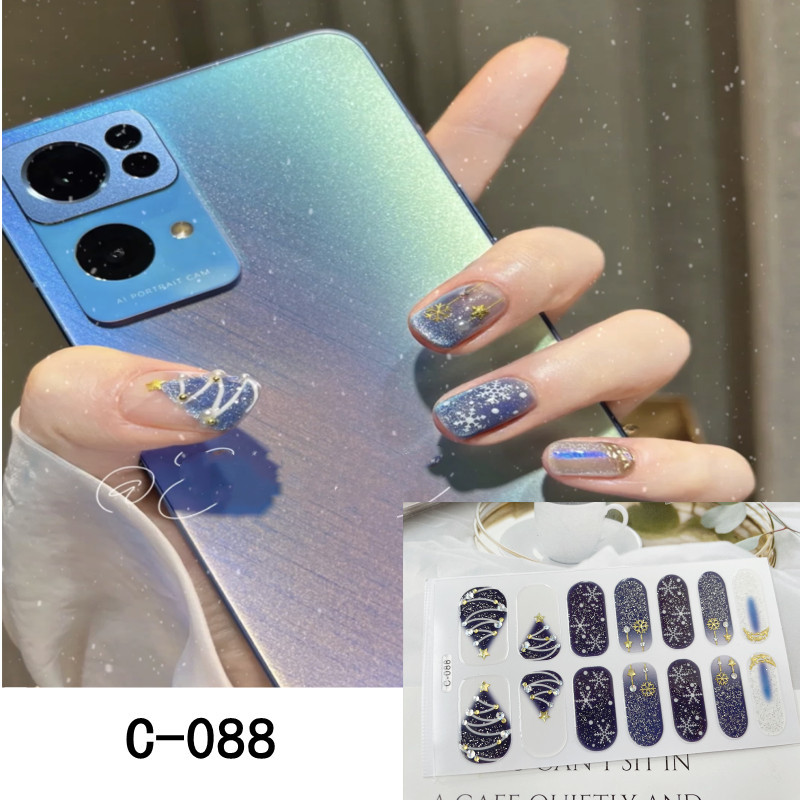 New Summer Nail Stickers 3D Glitter Foil for Nails DIY Flower Full Cover  Nail Wraps Self-adhesive Waterproof Manicure Stickers