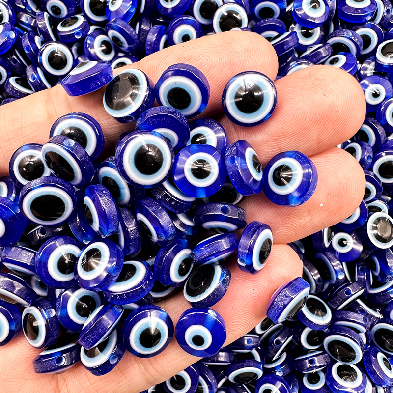 6mm/8mm/10mm/12mm Royal Blue Resin Beads Evil Eye Round Eyeball Beads  Devil's Beads For Making DIY Jewelry Bracelet Necklace Beading Accessories