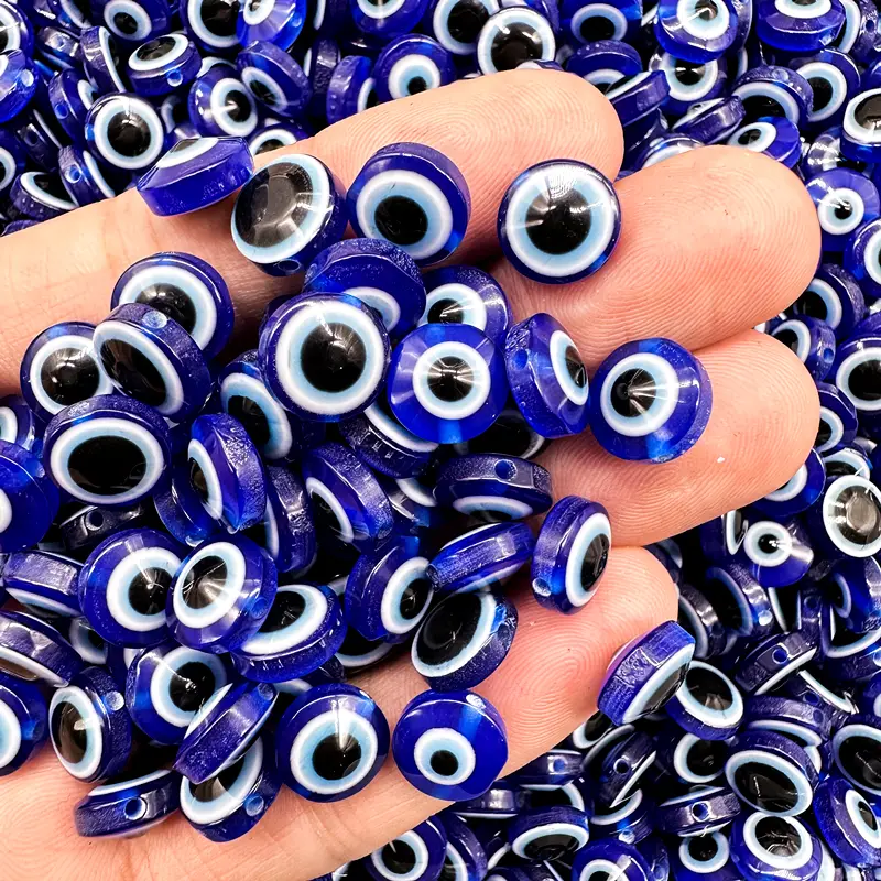 Resin Beads Royal Blue Evil Eye Beads Devil Eyes Beads For - Temu