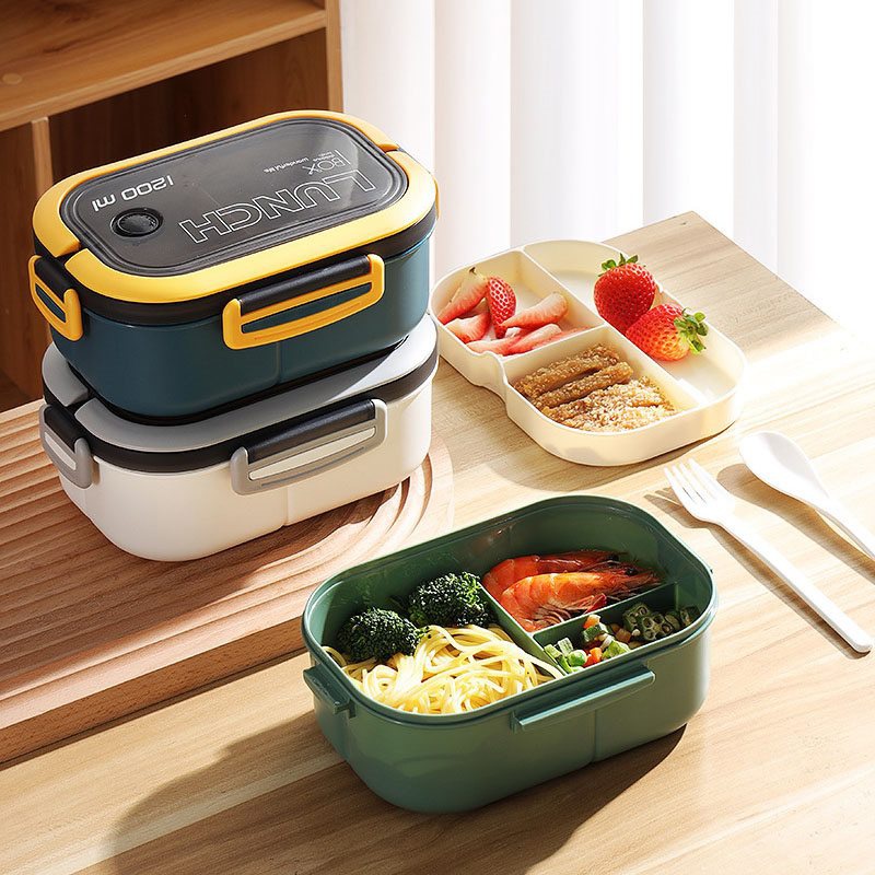 Leakproof Divided Bento Box - Portable Microwavable Lunch Box With