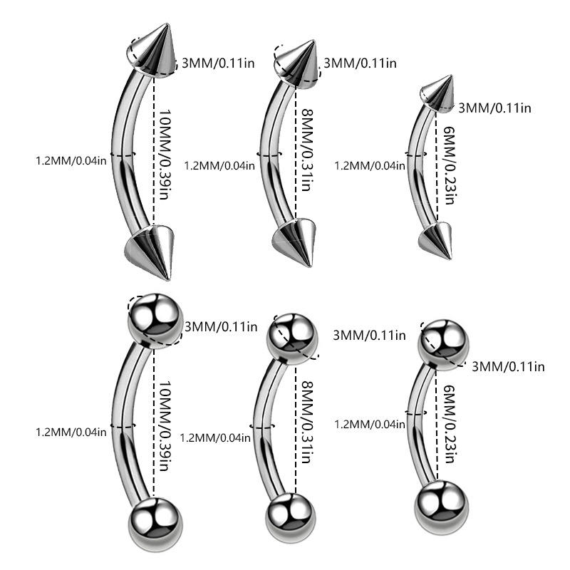 30pcs Eyebrow Piercing Jewelry Curved Barbell Kit, Men