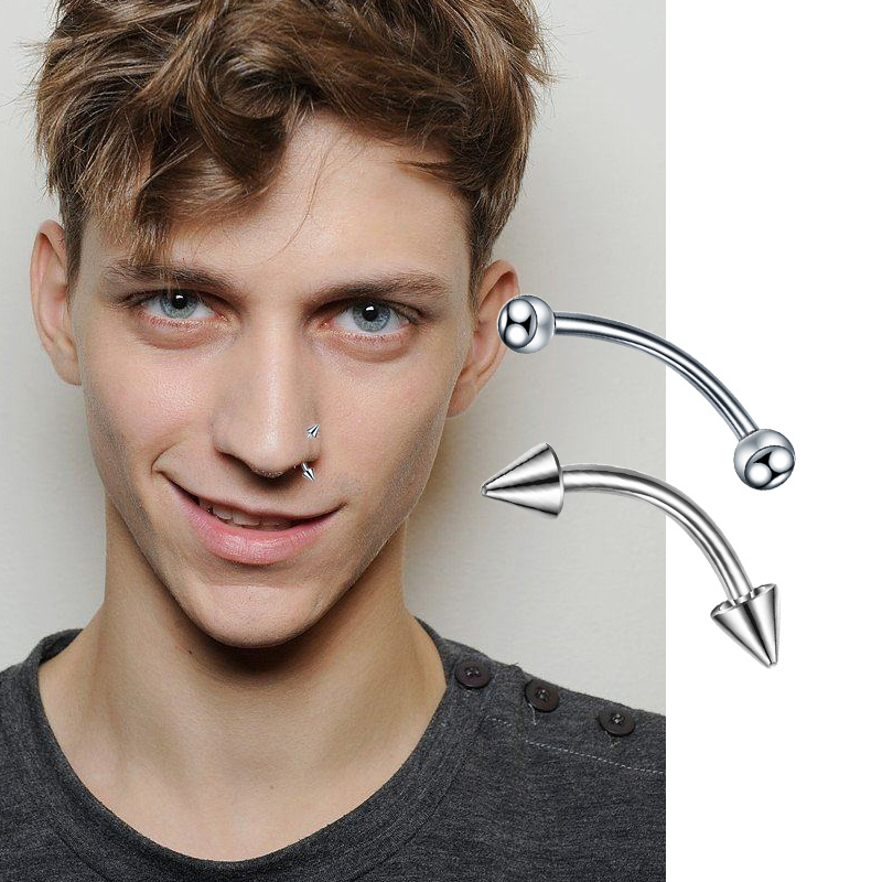 30pcs Eyebrow Piercing Jewelry Curved Barbell Kit, Men