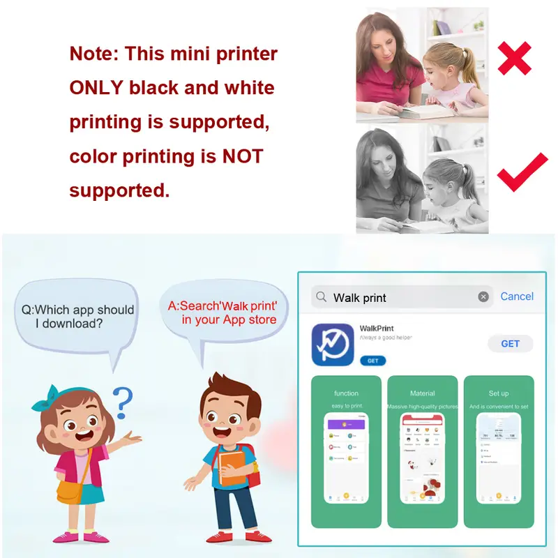 mini photo printer for iphone android 1000mah portable thermal photo printer for gift study notes work children photo picture memo details 3
