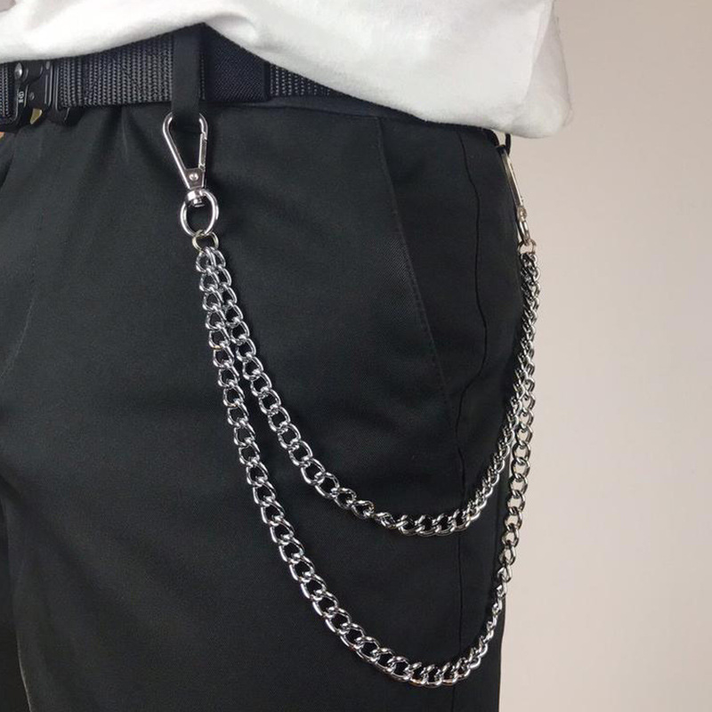Punk Jeans Pants Chain Metal Necklace Wallet Chain Belt Hip Hop Hanging  Chain Accessories Unisex - Temu