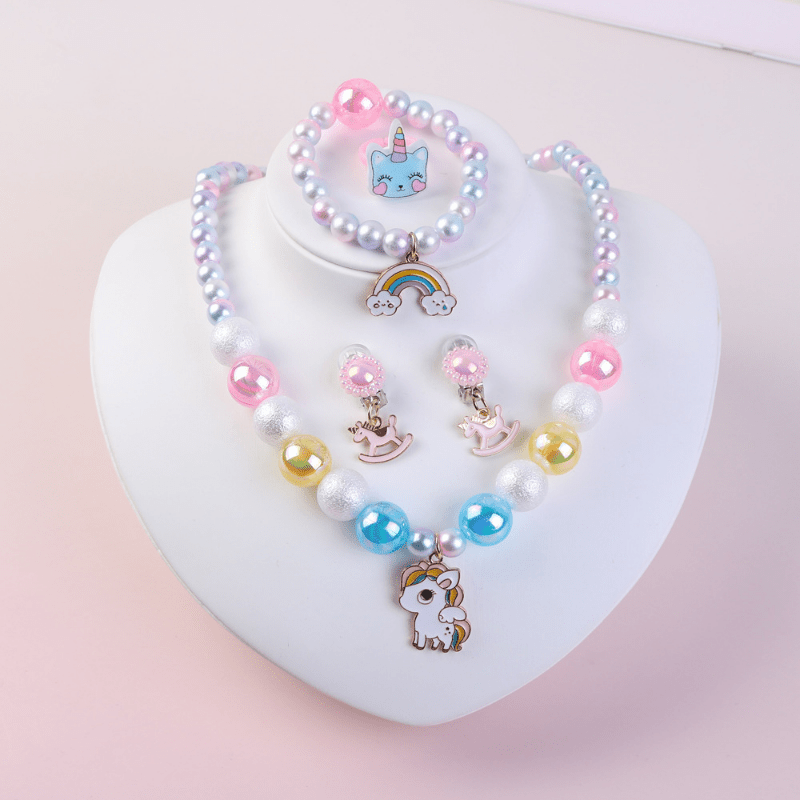 Unicorn Series Jewelry Set Cute Cartoon Unicorn Pendant - Temu
