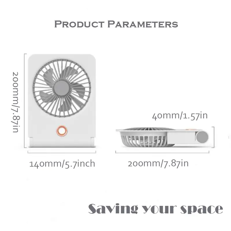 1pc quiet and windy desk fan ultra thin wall mounted spray cooling fan usb rechargeable mini fan for student dormitory office home summer  details 1