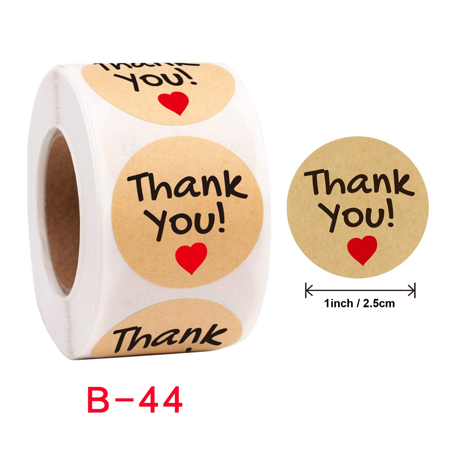 500pcs/Roll Wedding Gift Box Round Labels Kraft Paper Thank You