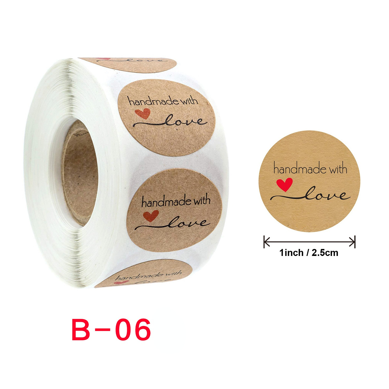 Round Kraft Paper Baked With Love Sticker Diy Scrapbooking - Temu