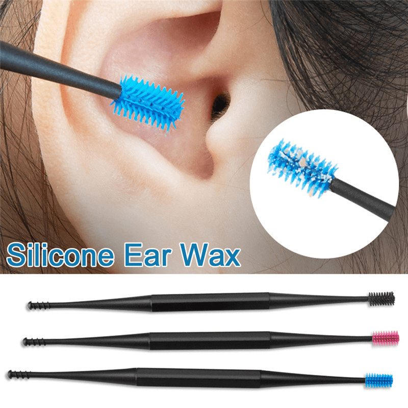 

1pc Soft Silicone Ear Pick, Double-ended Earpick Ear Wax Remover Ear Cleaner Spoon Spiral Ear Clean Tool Spiral Design