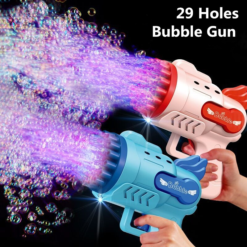 Space Bubble Gun Toy Electric Automatic Soap Handheld Gatling Portable  Outdoor Children's Gift LED Light Wedding Party Toy
