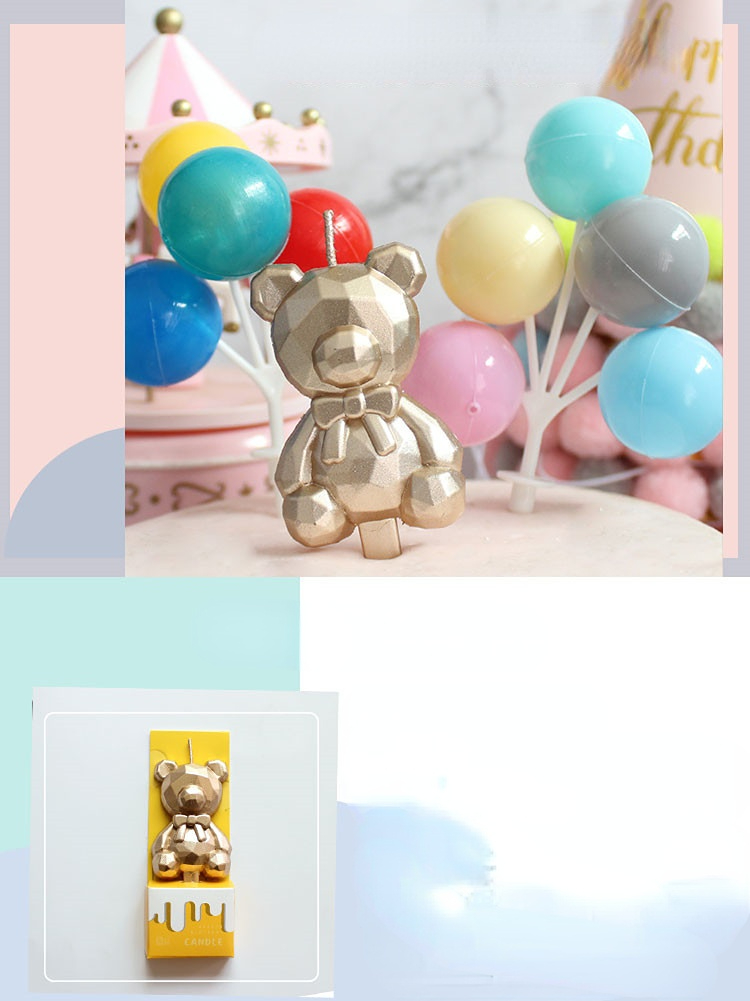 Juego de velas de oso abrazo de dibujos animados, lindo mini oso y te amo  divertidas velas de cumpleaños para bebés, niños y niños, suministros para