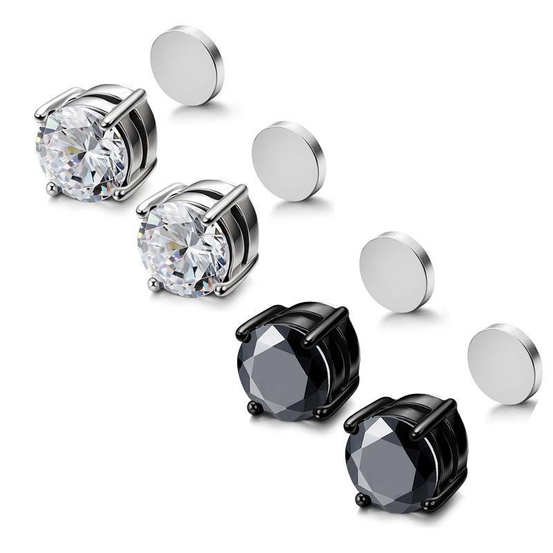 Tohuu Magnetic Stud Earrings Zircon Earrings for Men Stylish Magnetic Clip  On Earrings for Men Studs for Graduation Party Wedding benchmark 
