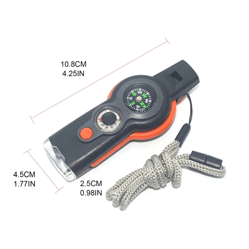 Multi-functional Emergency Survival Whistle With Compass, Thermometer, And  Magnifier - Ideal For Hiking, Camping And Fishing - Temu