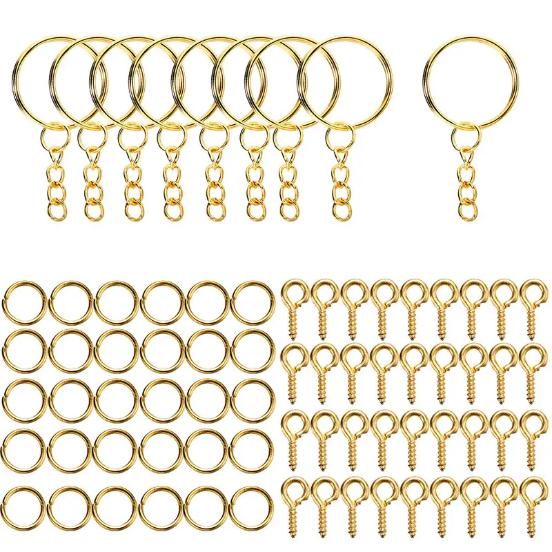 Keychain Ring Open Ring Material Kit Key Ring Iron Ring - Temu