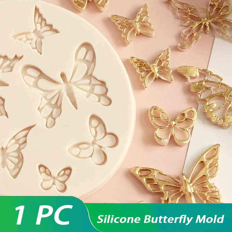 1pc, Butterfly Chocolate Mold, 3D Silicone Mold, Candy Mold, Fondant Mold,  For DIY Cake Decorating Tool, Baking Tools, Kitchen Gadgets, Kitchen Access