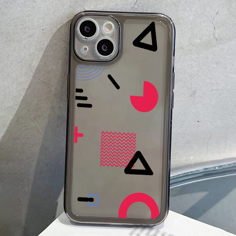 Xh2426 Geometric Figures Pattern Print Silicone Protective Phone